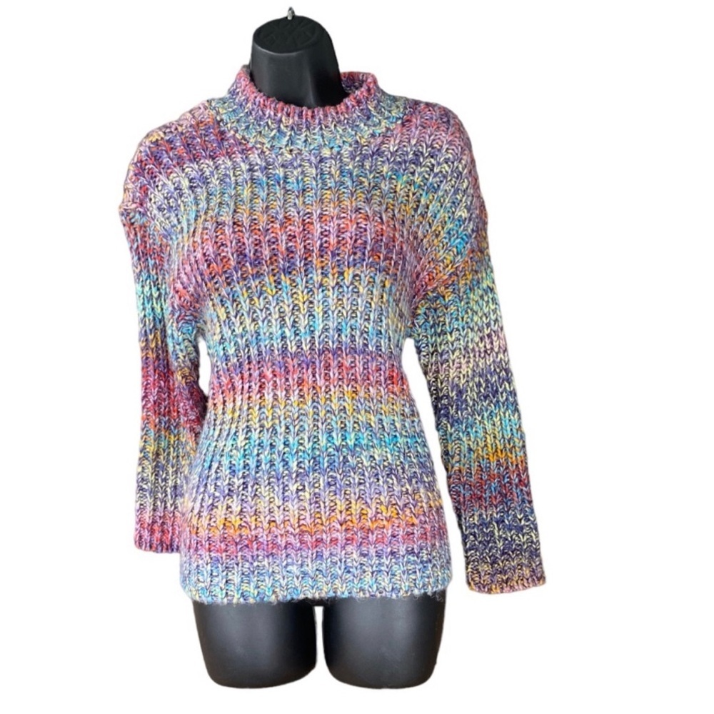 RD Style Ombre Autumn Turtleneck Cowl Neck Sweater Size Small